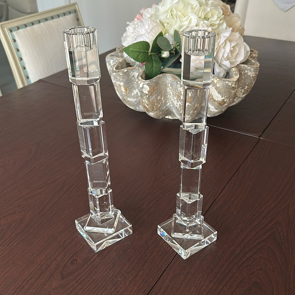 ShannoN Crystal Hand Made Candlesticks.
